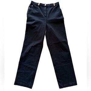 St. John Black Trousers Gold Button
